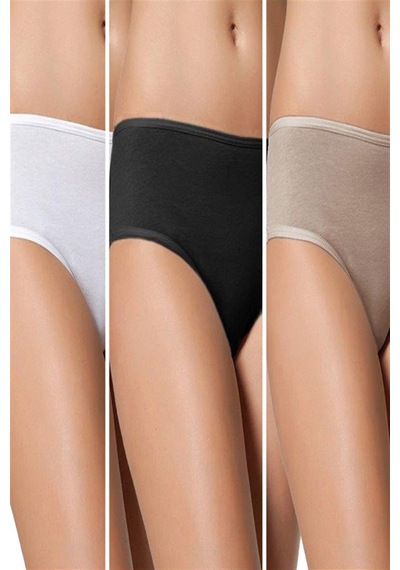 Çift Kaplan Kadın Geniş Kenarlı 5'li Slip Paket 622 - L Çok Renkli