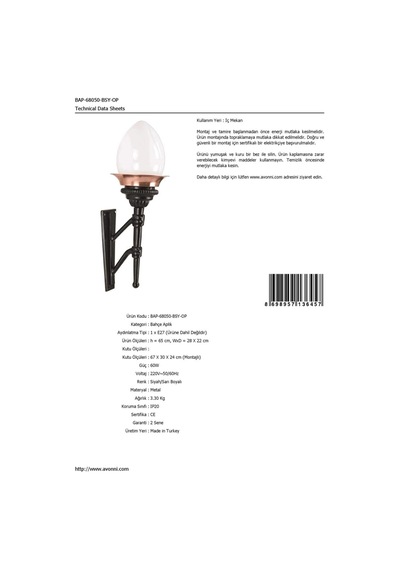 Bap-68050-bsy-op Bahce Aydinlatmasi
