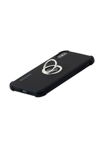 İphone Xs Max Halka Standlı Mat Kılıf Ring Holder Parmak Tutuculu Darbe Emici Tpu Koruyucu Kapak 6.5 İnç Uyumlu Siya Diğer