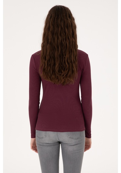 U.S. Polo Assn. Kadın Bordo Balıkçı Yaka Sweatshırt 50313430-VR177 U.S. Polo Assn. Kadın Bordo Balıkçı Yaka Sweatshırt 50313430-VR177