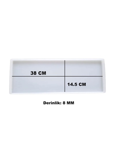 Epoksi Silikon Kalıp Tepsi Kalıbı Yerli Dikdörtgen 14.5x38 Cm