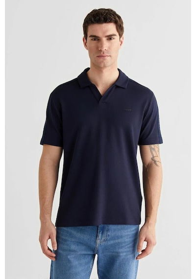 Gant Erkek Lacivert Regular Fit Şerit Detaylı Polo Yaka T-shirt-14855