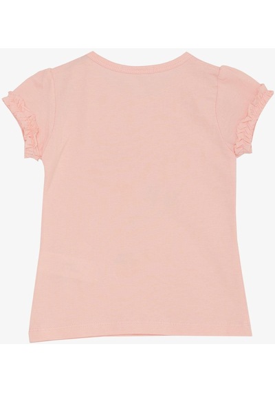 Breeze Kız Çocuk Tişört Sevimli Kuş Baskılı Kalpli 1-4 Yaş, Pembe-pembe Pembe