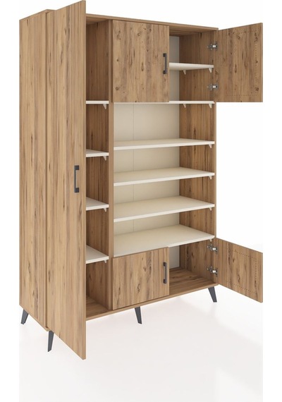 Hyperion Dolap 10 Raflı 5 Kapaklı 132x44x195 Çam-çam/aytaşı Çam
