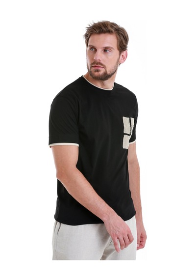 Hatemoğlu Siyah Regular Fit Düz 100% Pamuk Bisiklet Yaka Tişört 35103024c001 002 Siyah