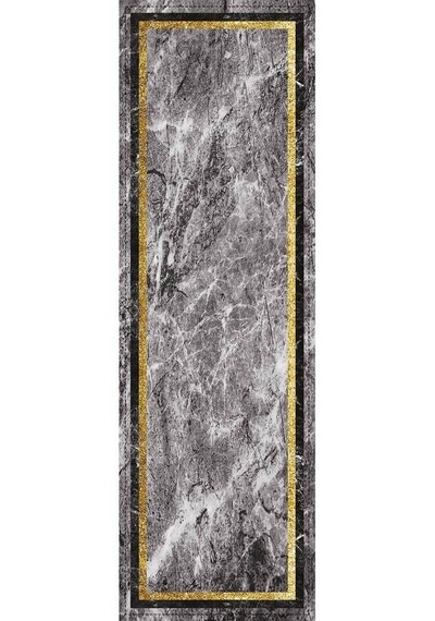 Gold Çerçeveli Desen Premium Masa Örtüsü Runner Rnr097n11