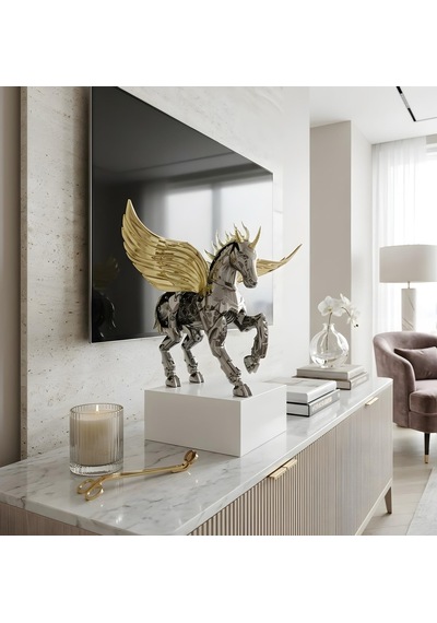 Dekoratif Unicorn Heykelcik "ımperial Stallion" 510x580x500