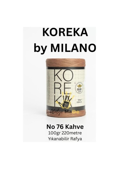 Koreka By - 76 Kahve Tek Yumak 100gr 220metre Yıkanabilir Rafya