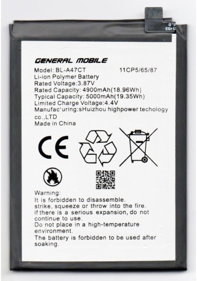 General Mobile Gm23 Gm 23 Bl-a47ct Batarya Pil 5000 Mah
