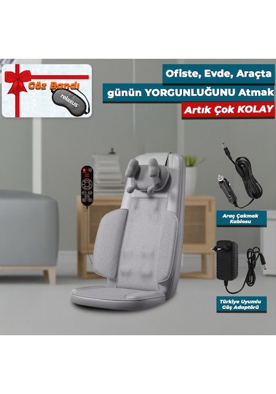 Rlx50 3d Shiatsu Masaj Koltuğu Isıtmalı, Titreşimli, Masaj Cihazı Gri