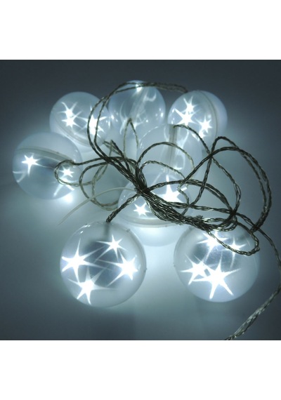 Yıldız Animasyonlu Beyaz Led 8 Top Işık Disko Küre Aydınlatma 220