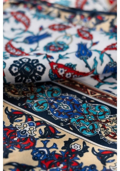 İpekçe Eşarp İp Rayon 100 100 Desenli - Lacivert Lacivert - Çok Renkli