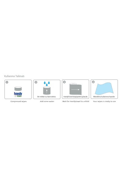 HandyTowel Sıkıştırılmış Tablet Bebek Mendili 250 adet