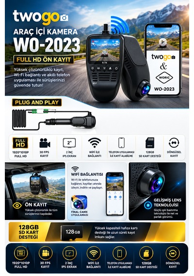 Twogo Wo-2023 Full Hd On Kayıt Kamerası
