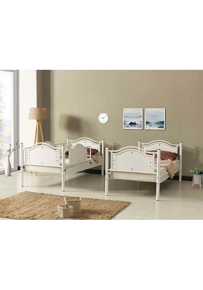Argimo Argimo Avangard Genç Çocuk Odası Ahşap Başlıklı Metal Ranza ve Karyola 90 x 190 CM Yatak Ölçülü