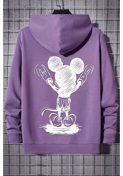 Uyguntarz Unisex Usual Suspect Sırt Baskılı Sweatshirt Lila