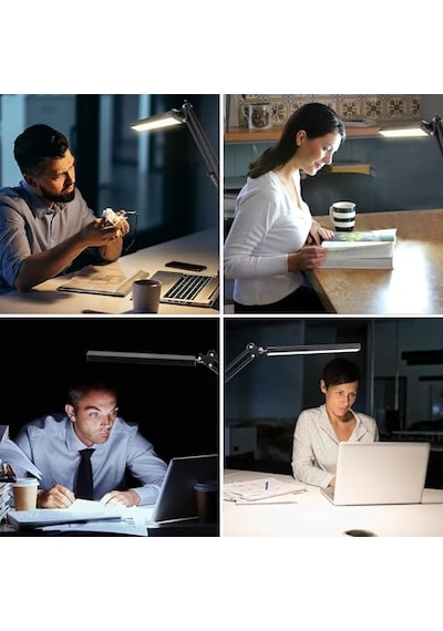 Dekoratif Led Masa Lambası Sy040 Usb Kablolu Kademeli 3 Eklemli Led Masa Lambası, Kıskaçlı Model Çalışma Masası Diğer