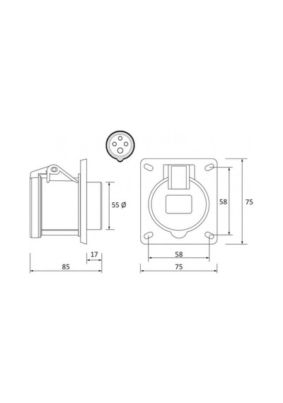 4x32a 380v Ip44 Cee Norm Makine Prizi Bylion