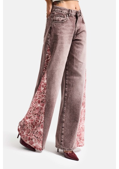 Itsbasic Kadın Kot Rengi 4s6-157 Palazzo Fit Gül Dantel Detaylı Özel Tasarım Denim Jean Mavi Itsbasic Kadın Kot Rengi 4s6-157 Palazzo Fit Gül Dantel Detaylı Özel Tasarım Denim Jean Mavi