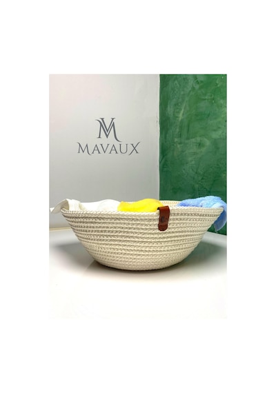 Mavaux Jüt Hasır Sepet, Beyaz