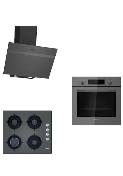 Siemens HB012FBH1T - EO6C9PO00 - LC64KPJ70T Gri Ankastre Set