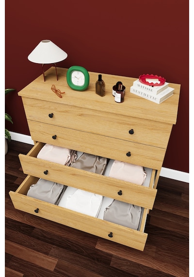 Lüks 4 Çekmeceli Şifonyer Komodin %100 Mdf Çok Amaçlı Düzenleyici Şf02 Karına
