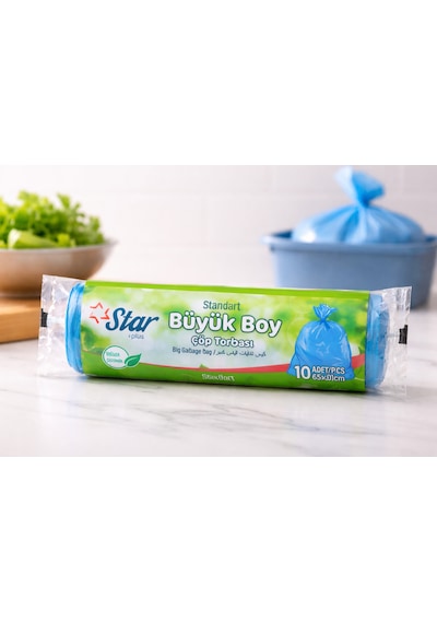 Star Plus Standart Büyük Boy Atık Poşeti 65x80 Cm 10 Adet Dayanıklı Sızdırmaz Atık Torbası 2 Adet