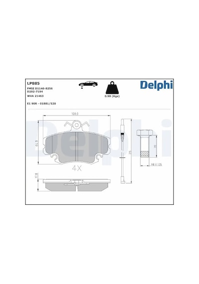 Renault Clio 1 On Fren Balatasi 1.4 1996-2008 Delphı Lp885