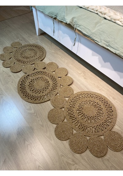 Mavaux Snake Hasır Jüt Bej Yolluk Halı Kilim Bej