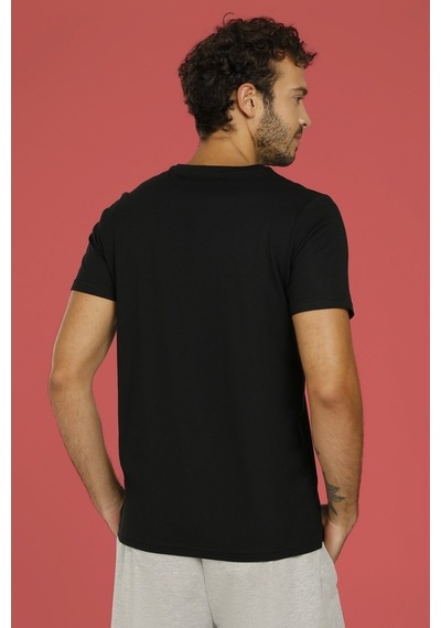 Lumberjack Ct111 Basıc Modal V Neck Siyah Erkek Kısa Kol T-Shirt (489002331)
