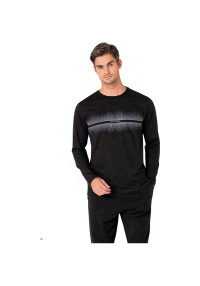 Pierre Cardin 6102 Erkek Uzun Kollu Bisiklet Yaka Pijama Takımı-siyah Siyah