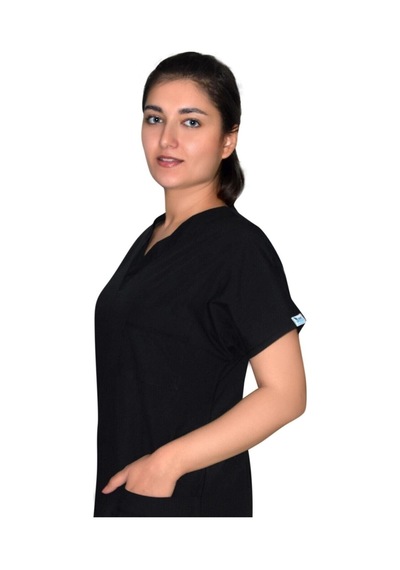 Unisex Siyah Terikoton Kumaş Tek Üst Forma Siyah Siyah
