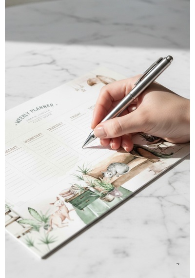 Haftalık Planlayıcı - A4 Ebat - Sevimli Kedi - 30 Yaprak - Weekly Planner Diğer