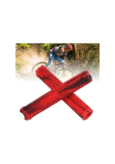 Kenze Mtb Elcik Silikonlu Çift Renk Kaymaz Yapı 170 Mm Bisiklet Elciği Kolay Kavrama Kırmızı Turkuaz