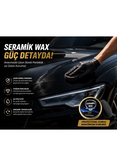 Cartron Seramik Wax+uygulama Süngeri+mikrfiber Bez