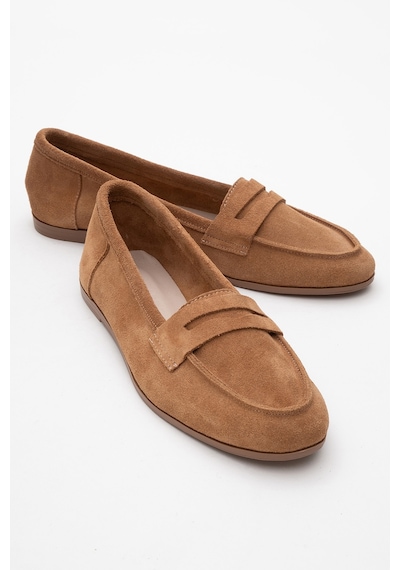 Luvishoes Luvi Shoes Tory Toprak Süet Hakiki Deri Kadın Loafer Ayakkabı Toprak