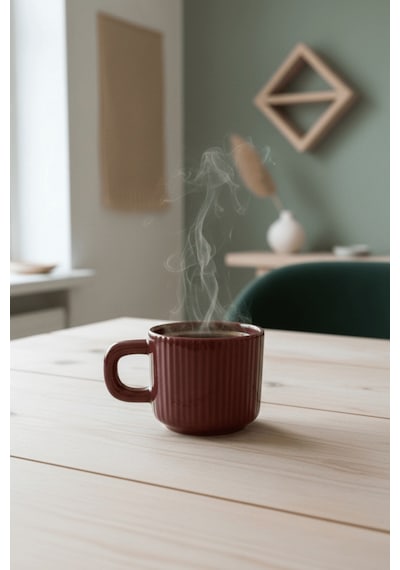 El Yapımı 260 Ml Bordo Parlak Seramik Mug Çay Kahve Kupası Mıt1303 Bordo