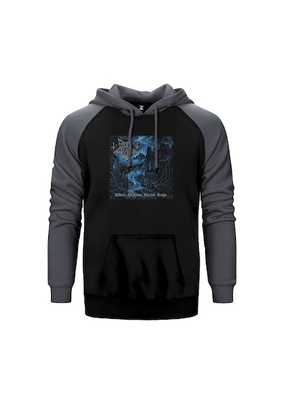 Dark Funeral Where Shadows Forever Reign Gri Renk Reglan Kol Kapşonlu Sweatshirt Gri