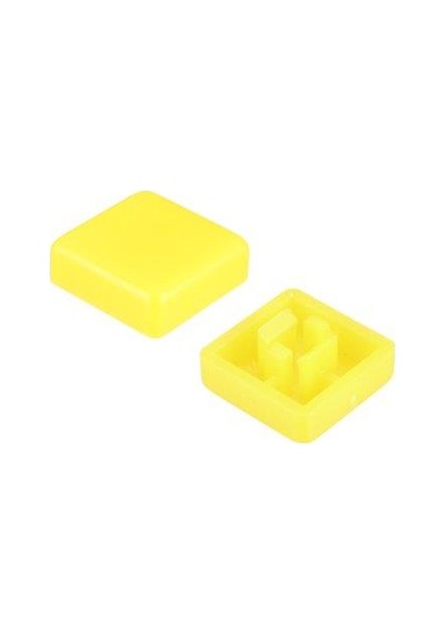 Tact Switch Kapağı Kare Sarı- 10X10X5Mm İle Uyumlu