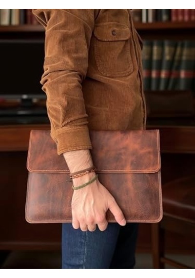 Hakiki Deri Macbook Kılıfı 13-14 İnç Gerçek Deri Premium Macbook Çantası, Macbook Air, Macbook Pro