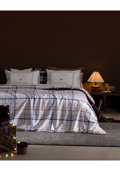Madame Coco Philippe King Size %100 Pamuk Ranforce Baskılı Çarşaflı Nevresim Takımı - Mavi 8684427302910 Çok Renkli