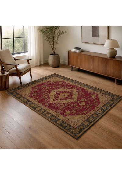 Kartela Halı Novi Halı Jüt Taban Dokuma Halı Bordo - 60 X 90 Cm