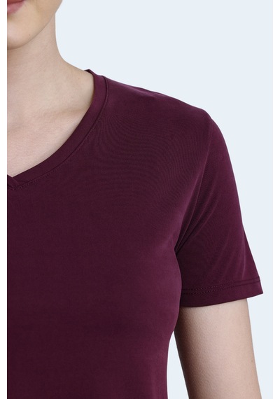 Slazenger Perıcas 3 Lü Set Kadın Tişört Ekru - Mürdüm - Mavi