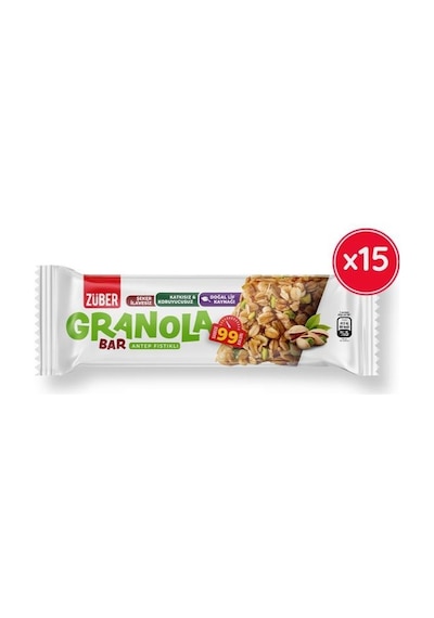 Züber Antep Fıstıklı Granola Bar 15 x 25 G Züber Antep Fıstıklı Granola Bar 15 x 25 G