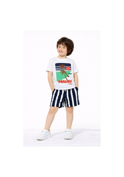 Cg Kids Malibu Kabartma Baskılı Tshirt Çizgili Lacivert Şort İle Süper Kalite Laci Vert Cg Kids Malibu Kabartma Baskılı Tshirt Çizgili Lacivert Şort İle Süper Kalite Laci Vert