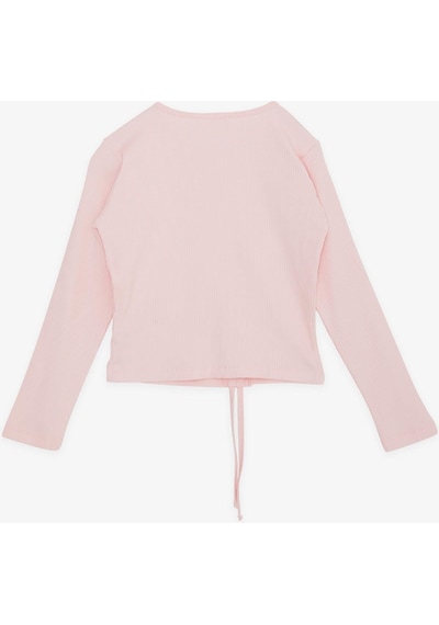 Breeze Kız Çocuk Uzun Kollu Tişört Büzgülü 8-14 Yaş, Pembe-pembe Pembe