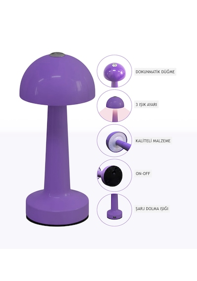 Zenlight Mantar Masa Lambası 321-5 Mor