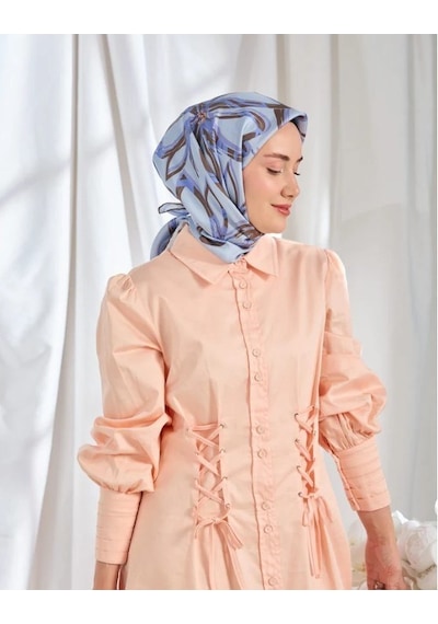 Silk Home Twill İpek Eşarp - 11548-08 Lila Mavi
