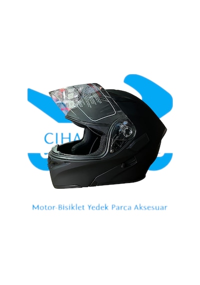 Çeneden Açılır Kask Siyah