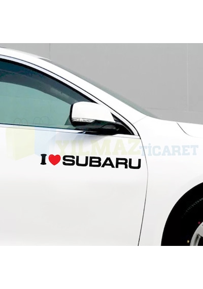 I Love Subaru Oto Sticker Tampon Yan Kapı Sticker Yapıştırma 2 Ad